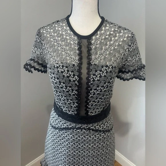 Three Floor, Elegant Black and White Women's Dress Size:4 - Picture 8 of 11